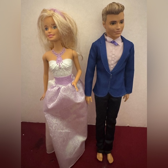 Barbie Blonde Bride and Barbie Ken Groom in Wedding Attire - Picture 1 of 10